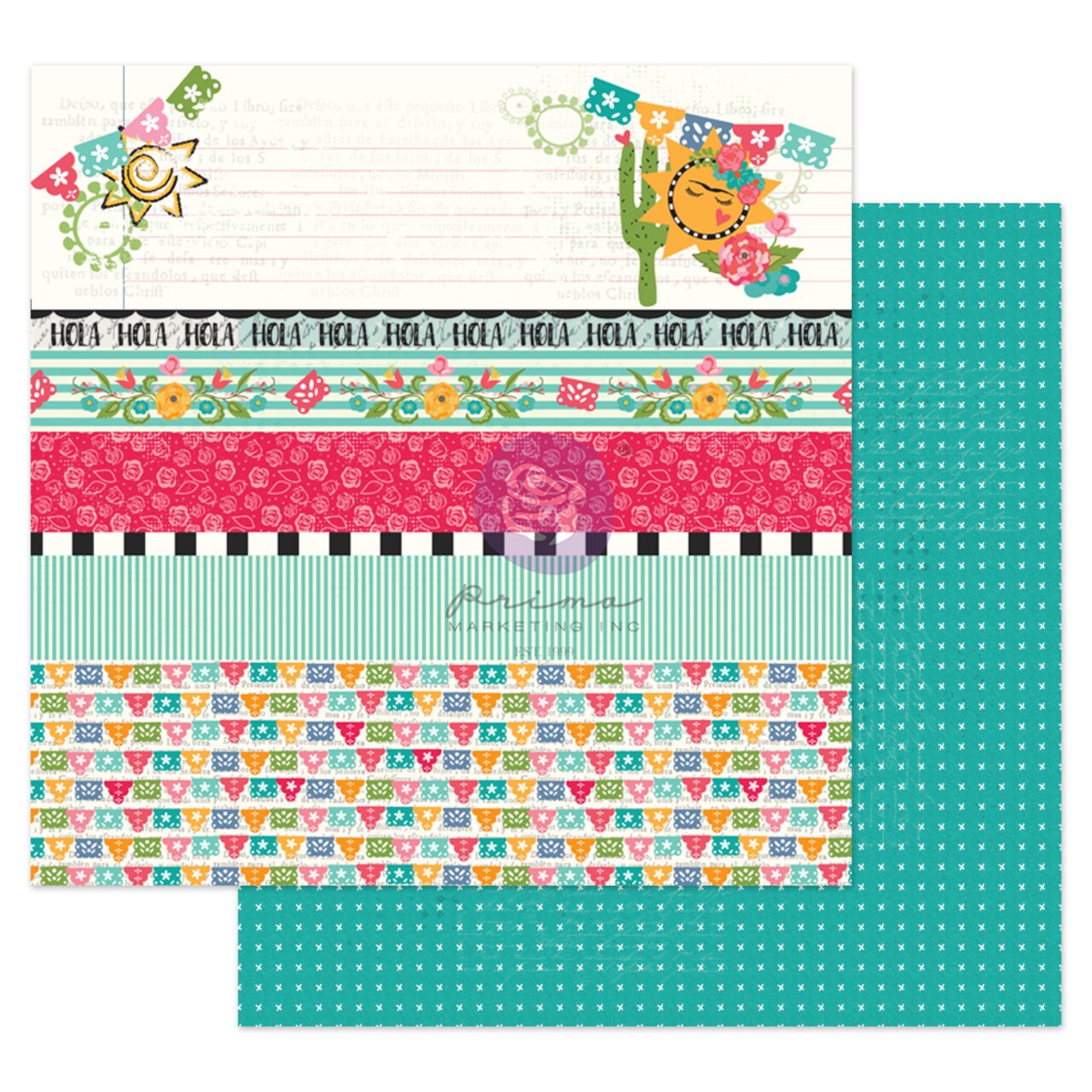 Prima Marketing Inc Julie N Solecito Collection 12x12 Sheet - Hola Bonita -, 12"x12" With Foil Detail 655350913380 (10 SHEETS)